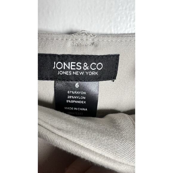 Jones New York Size 6 Tan Career Crop Straight Leg Stretch Ponte Pants NEW - Picture 5 of 10
